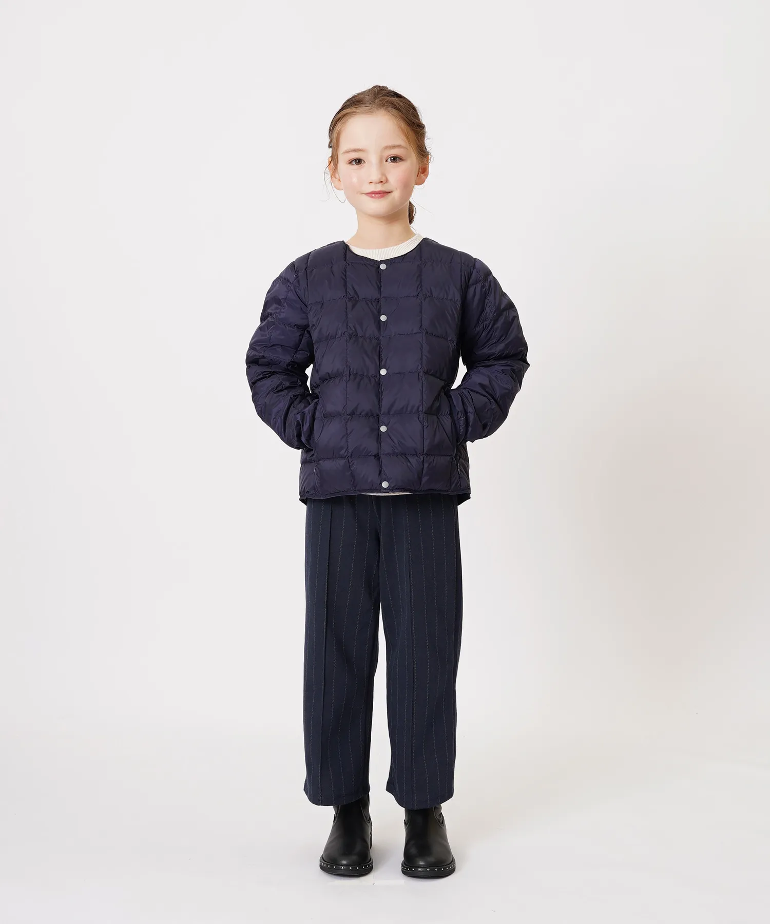 Kids Basic Crew Neck Button Down Jacket - Image 10