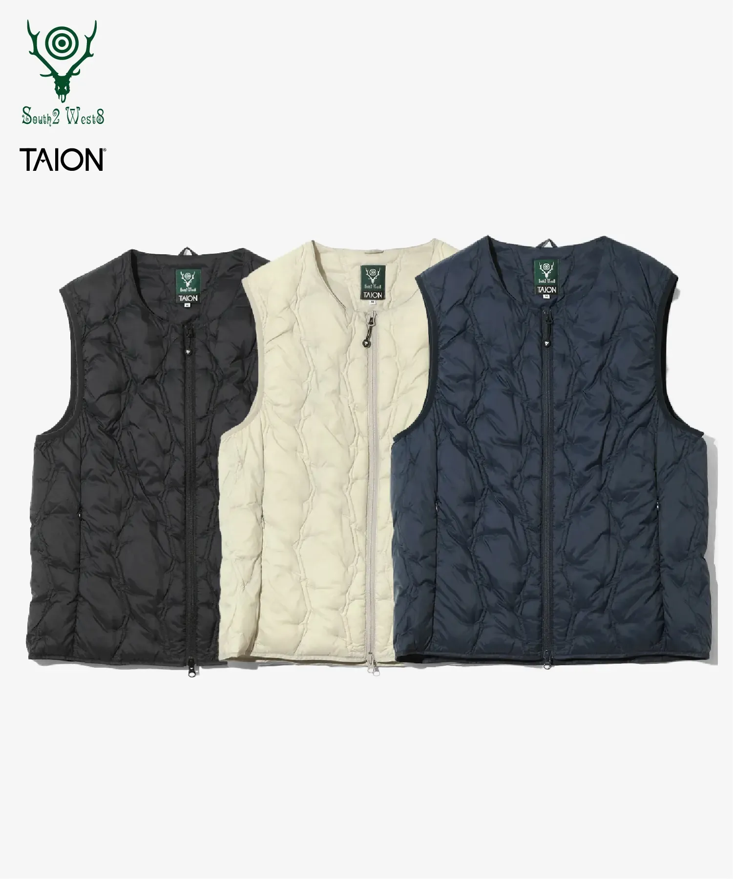 South2 West8 x TAION Crewneck Zip Down Vest <RW697> - Image 4