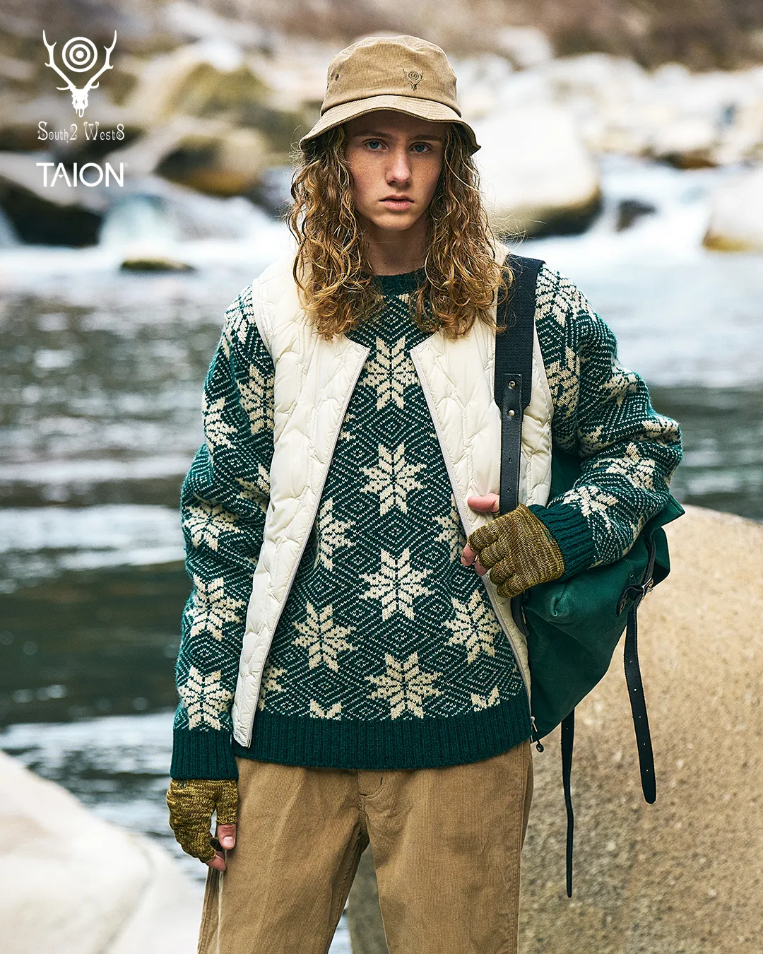 South2 West8 x TAION Crewneck Zip Down Jacket <RW698> - Image 13