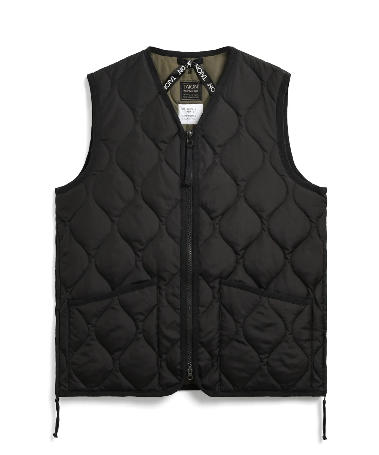 Unisex Military Zip V-Neck Down Vest (Hard Shell) - Image 18