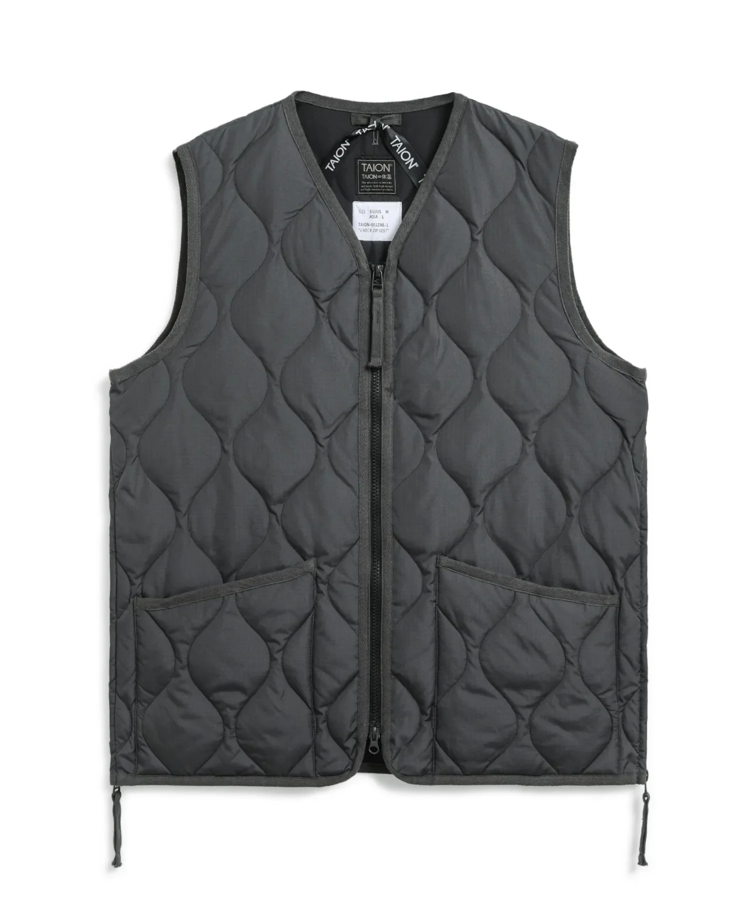 Unisex Military Zip V-Neck Down Vest (Hard Shell) - Image 19