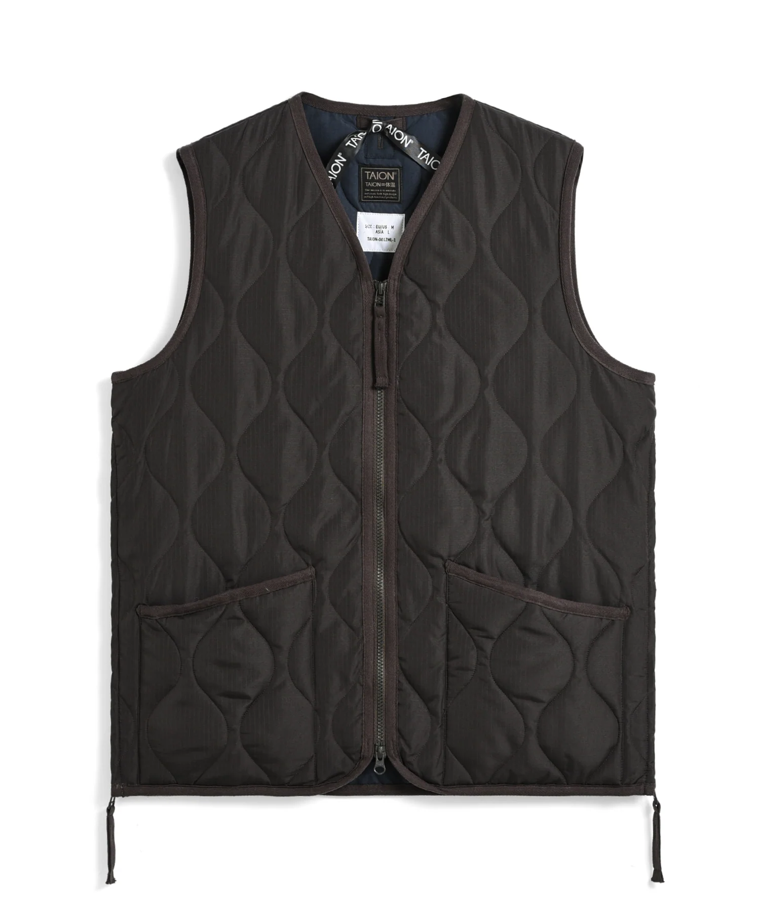 Unisex Military Zip V-Neck Down Vest (Hard Shell) - Image 21
