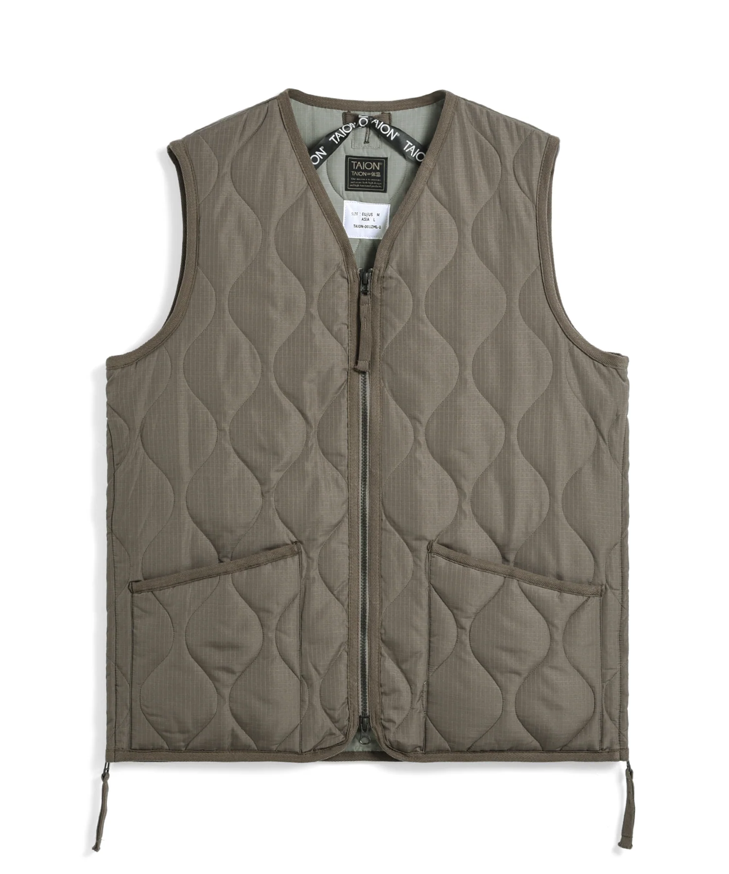 Unisex Military Zip V-Neck Down Vest (Hard Shell) - Image 22