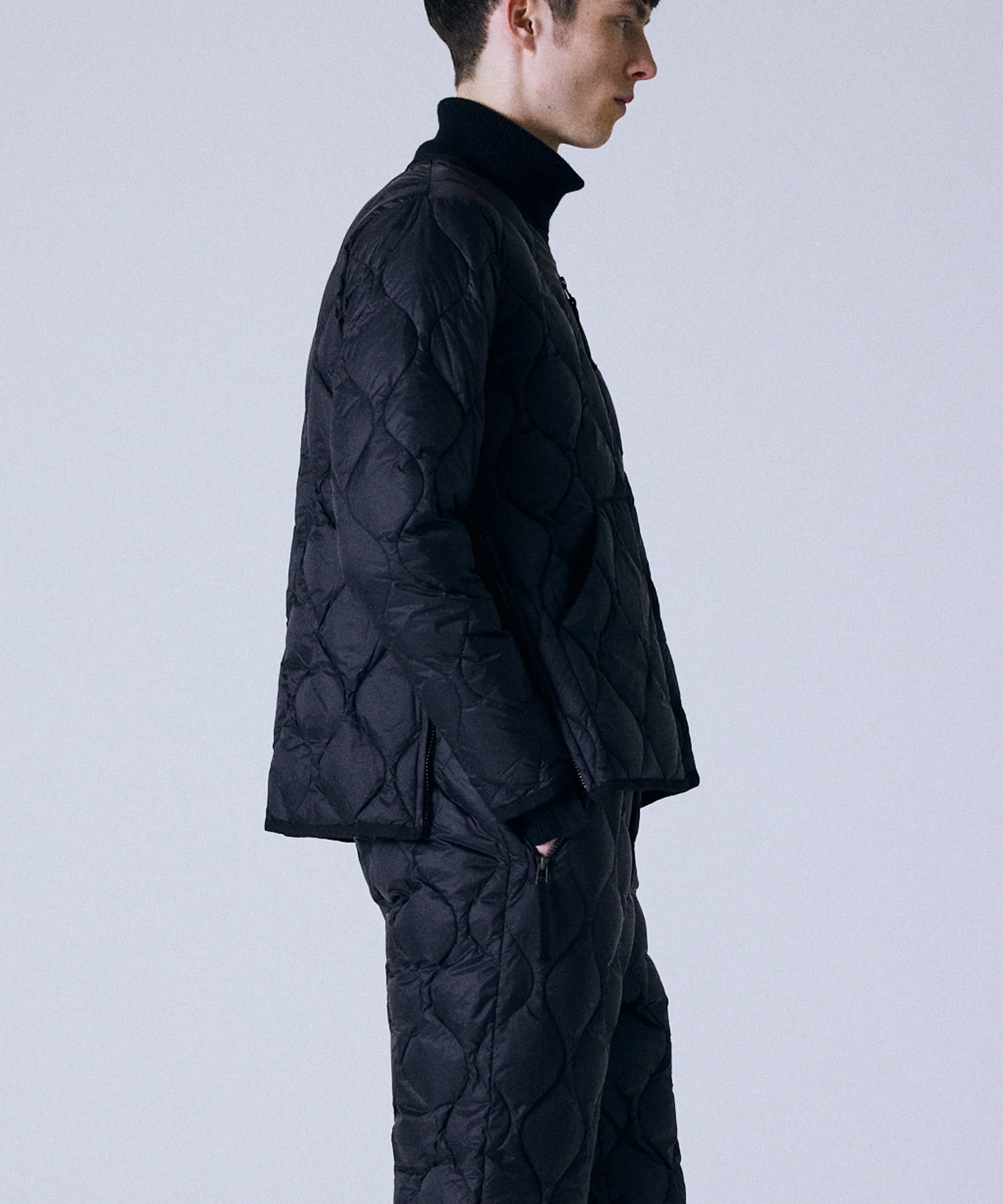 Unisex Military W-Zip V-Neck Down Jacket (Soft Shell) - Image 13