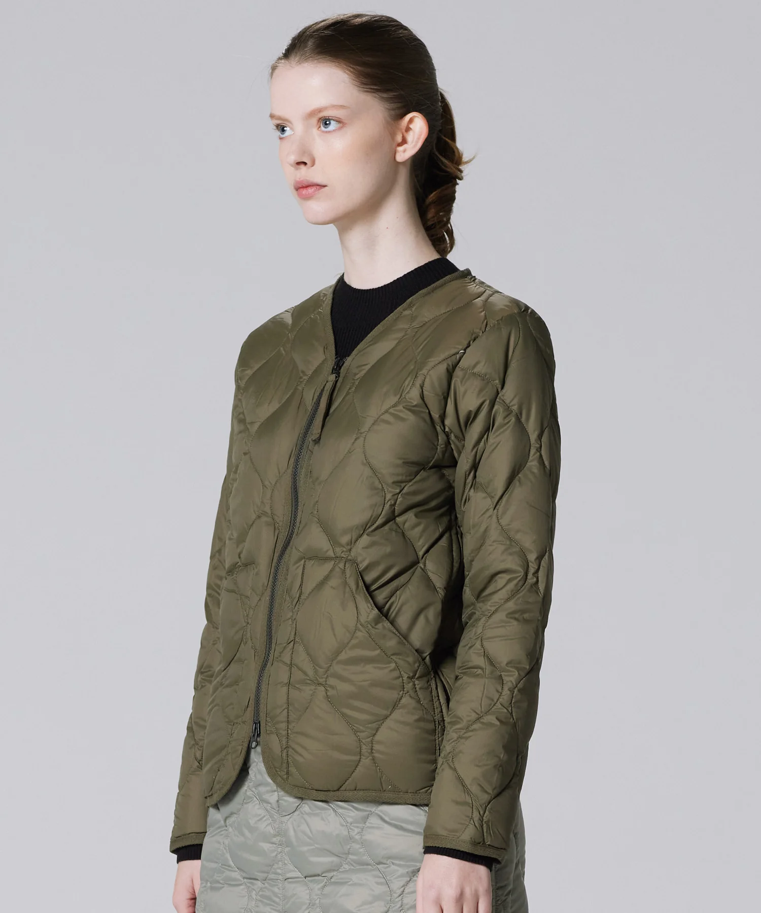 Unisex Military W-Zip V-Neck Down Jacket (Soft Shell) - Image 14