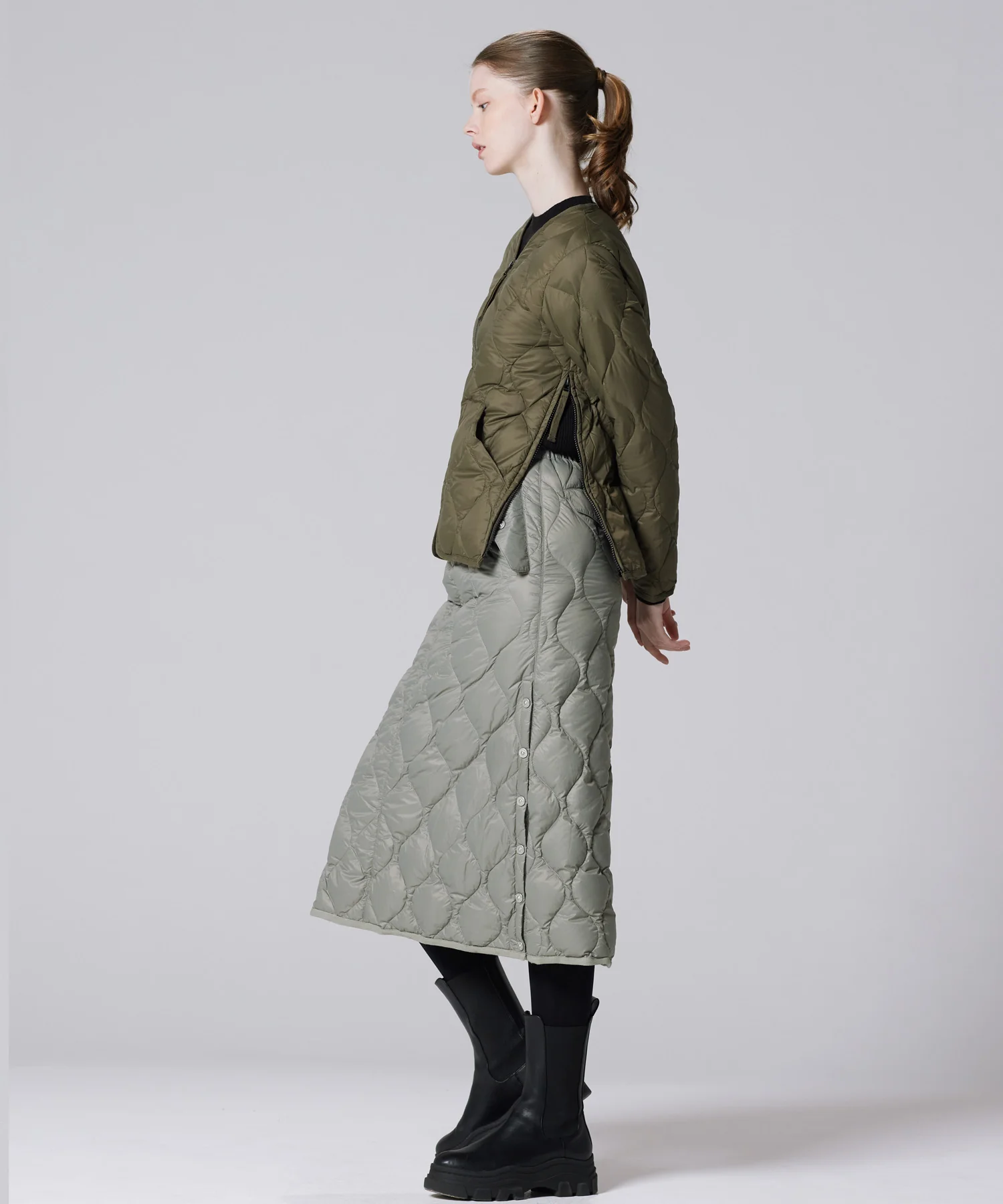 Unisex Military W-Zip V-Neck Down Jacket (Soft Shell) - Image 16