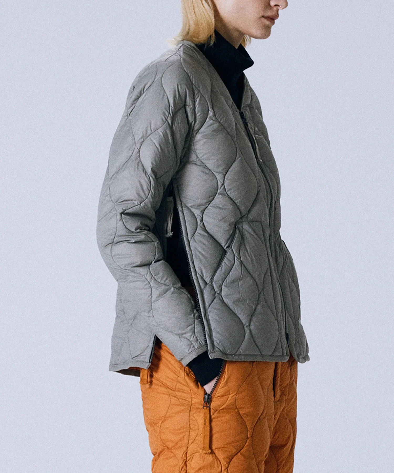 Unisex Military W-Zip V-Neck Down Jacket (Soft Shell) - Image 18