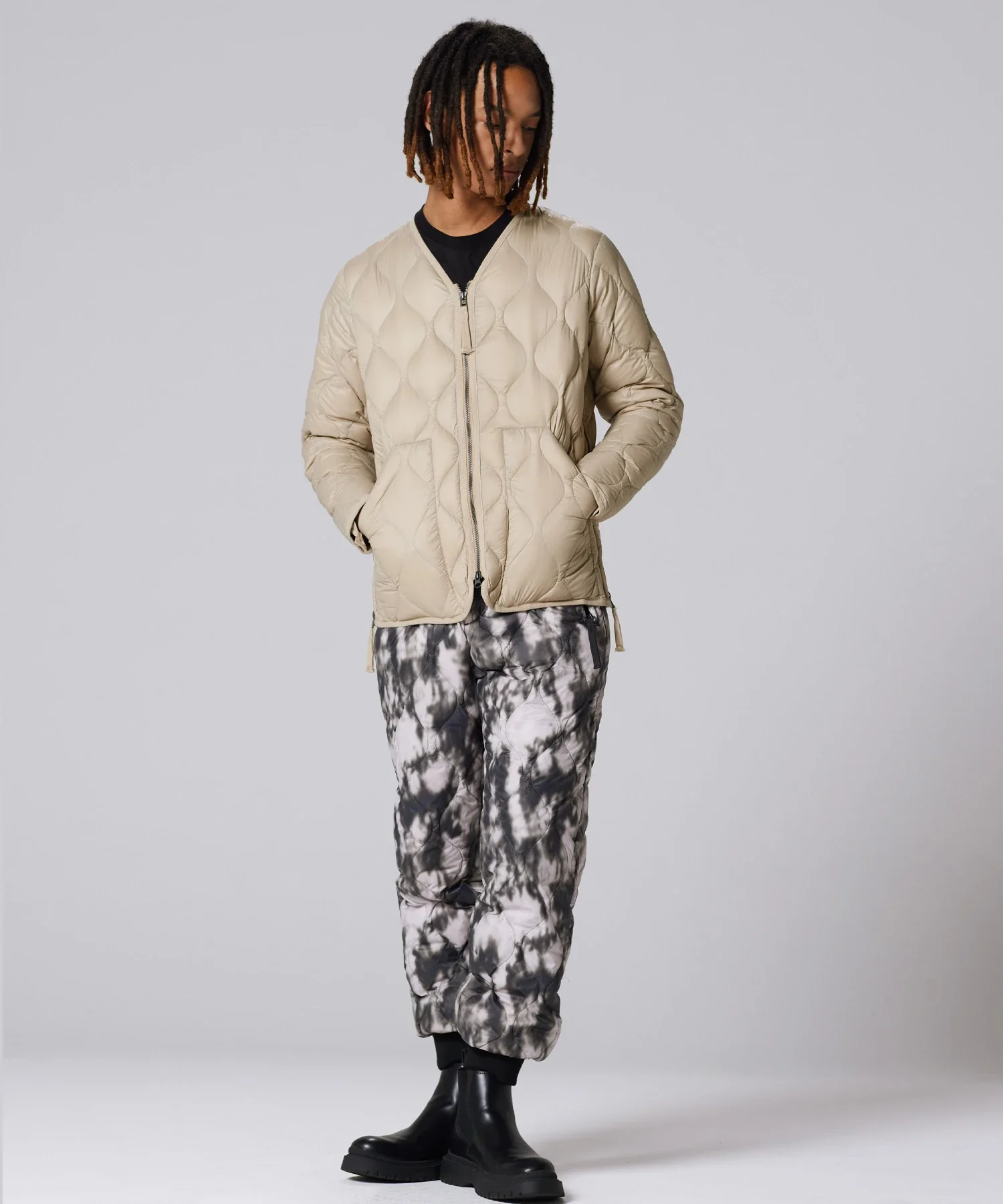 Unisex Military W-Zip V-Neck Down Jacket (Soft Shell) - Image 20