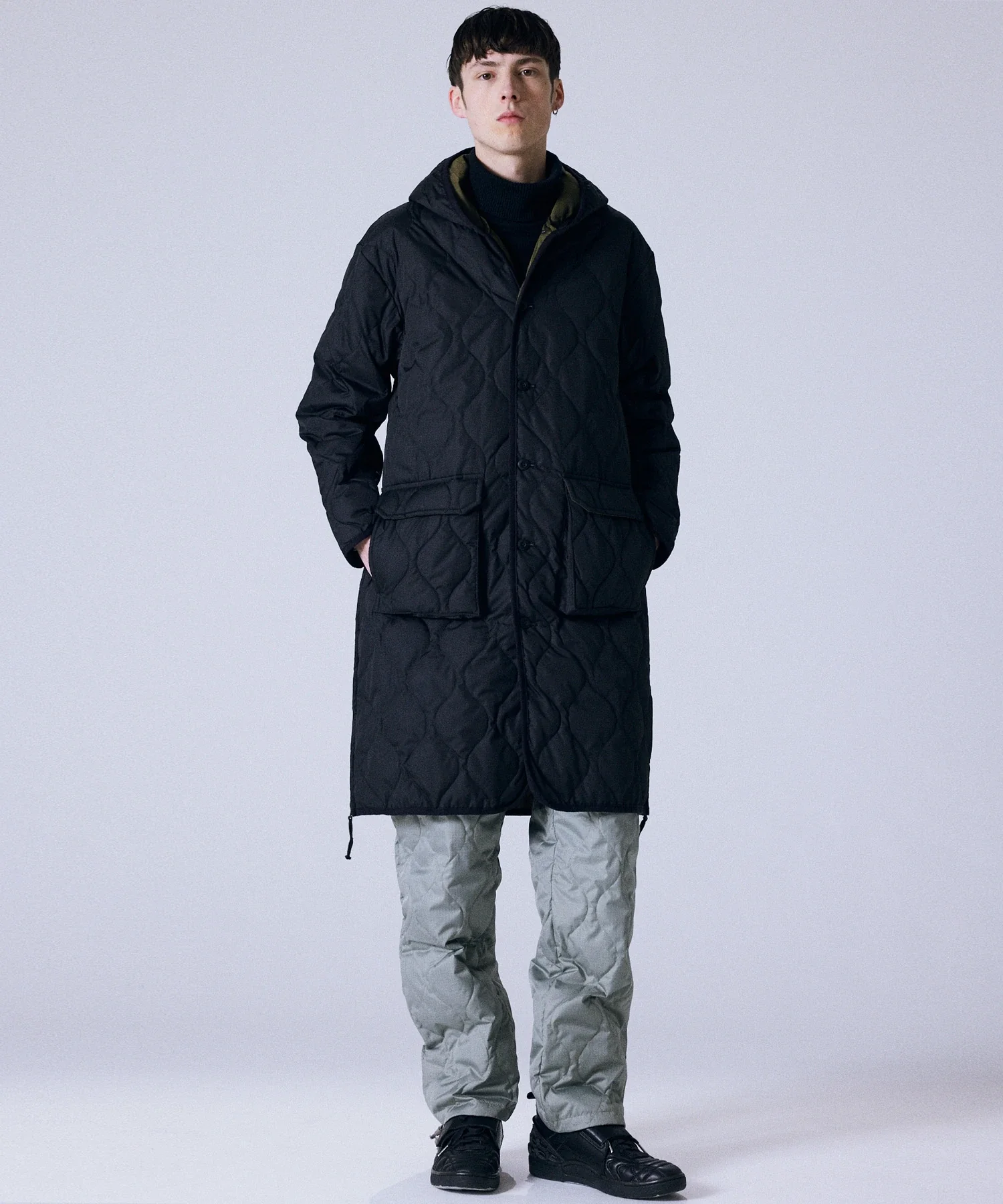 Unisex Military Hood Long Down Coat (Hard Shell) - Image 13