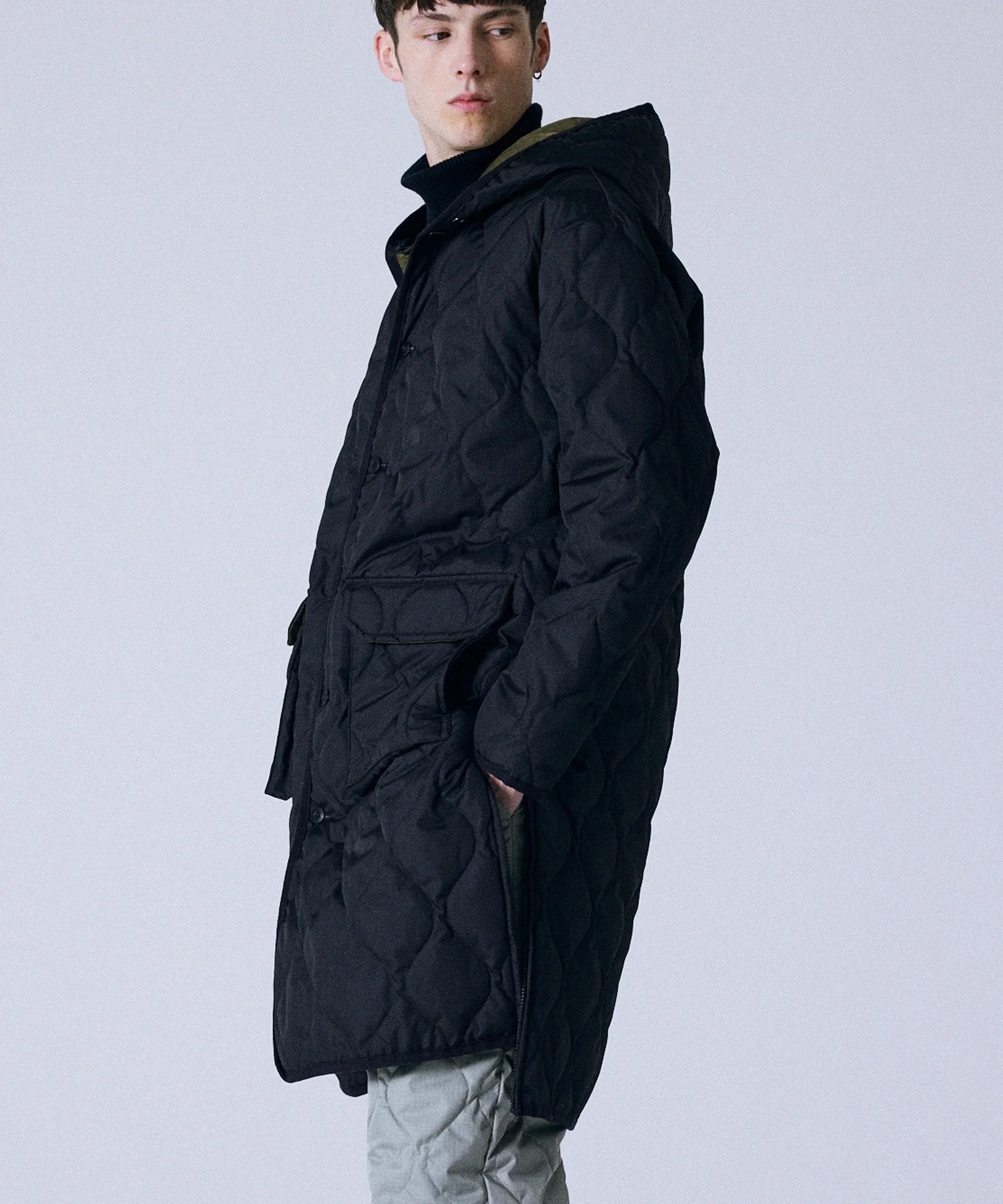 Unisex Military Hood Long Down Coat (Hard Shell) - Image 14