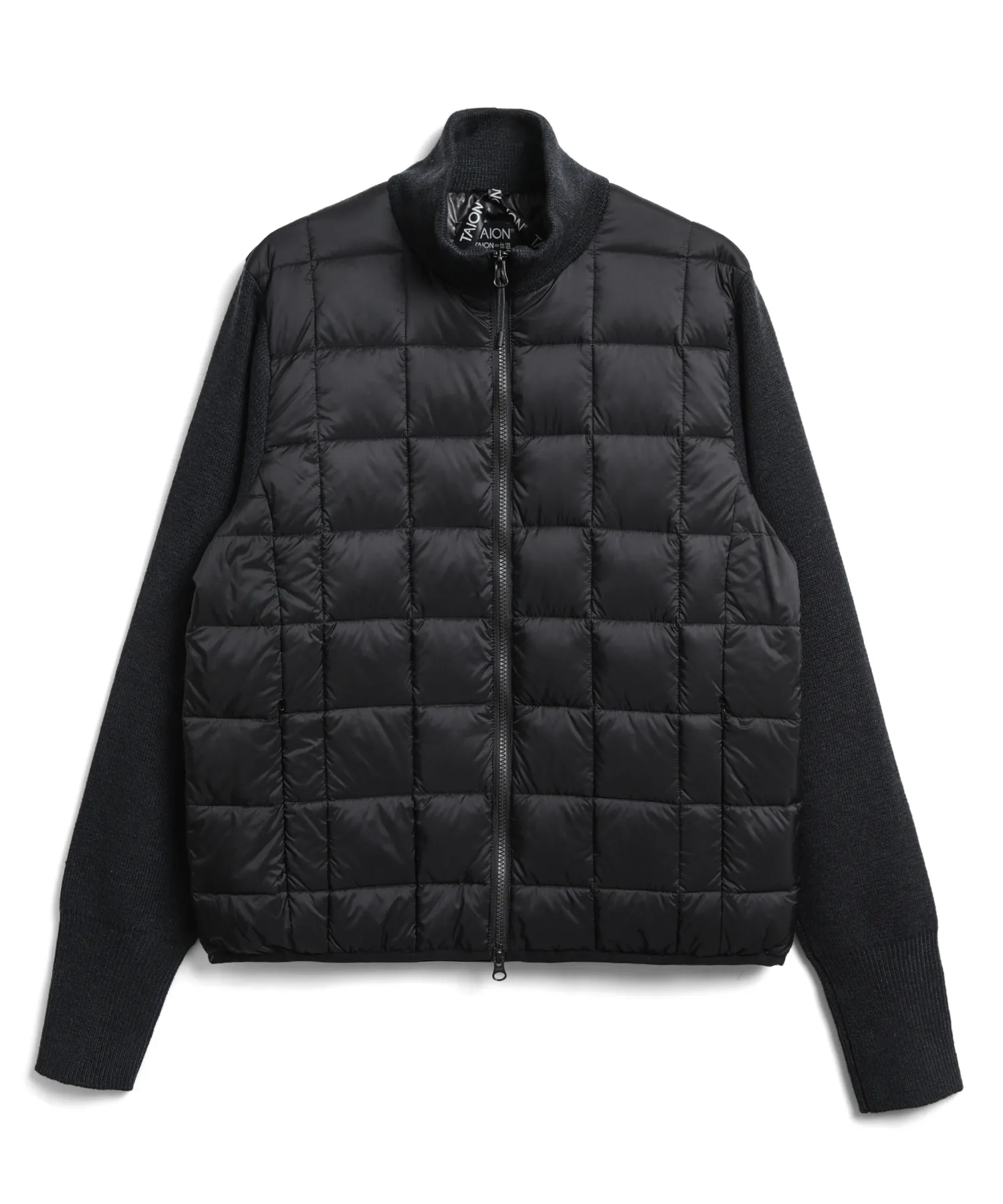 Unisex Basic Hi Neck Down Jacket + Knit Sleeves - Image 10