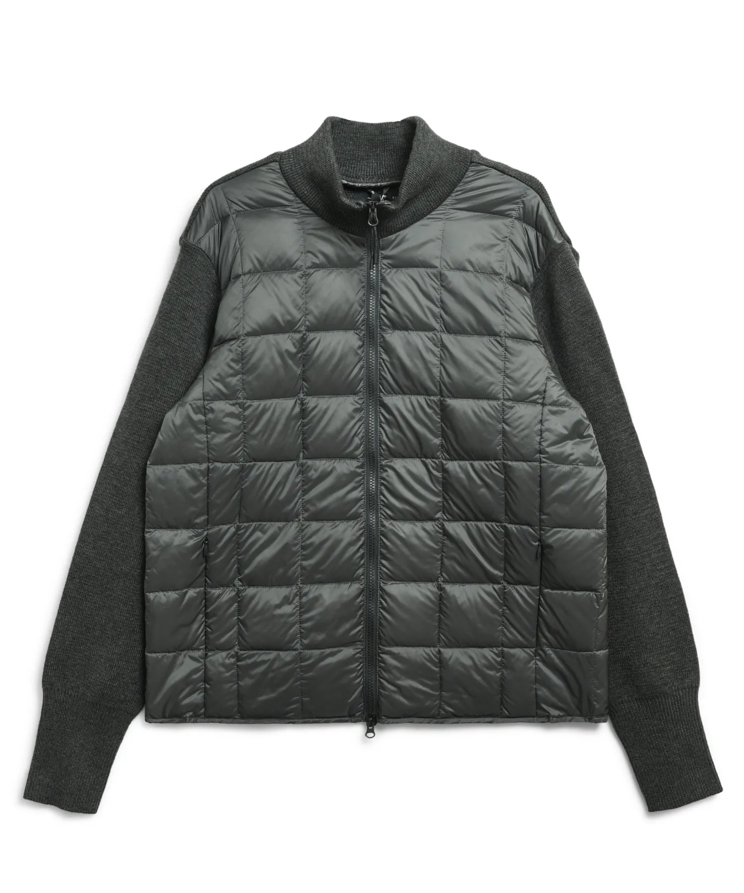Unisex Basic Hi Neck Down Jacket + Knit Sleeves - Image 13
