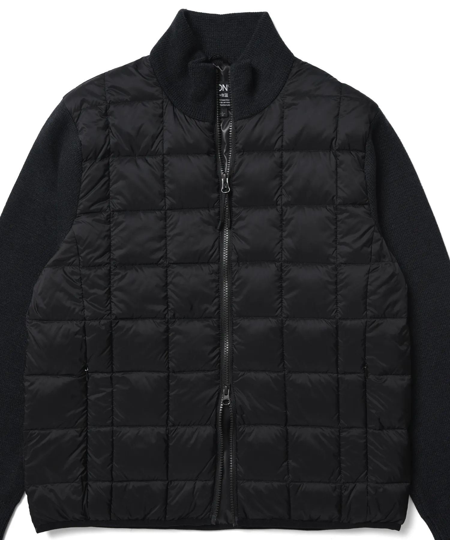 Unisex Basic Hi Neck Down Jacket + Knit Sleeves - Image 4