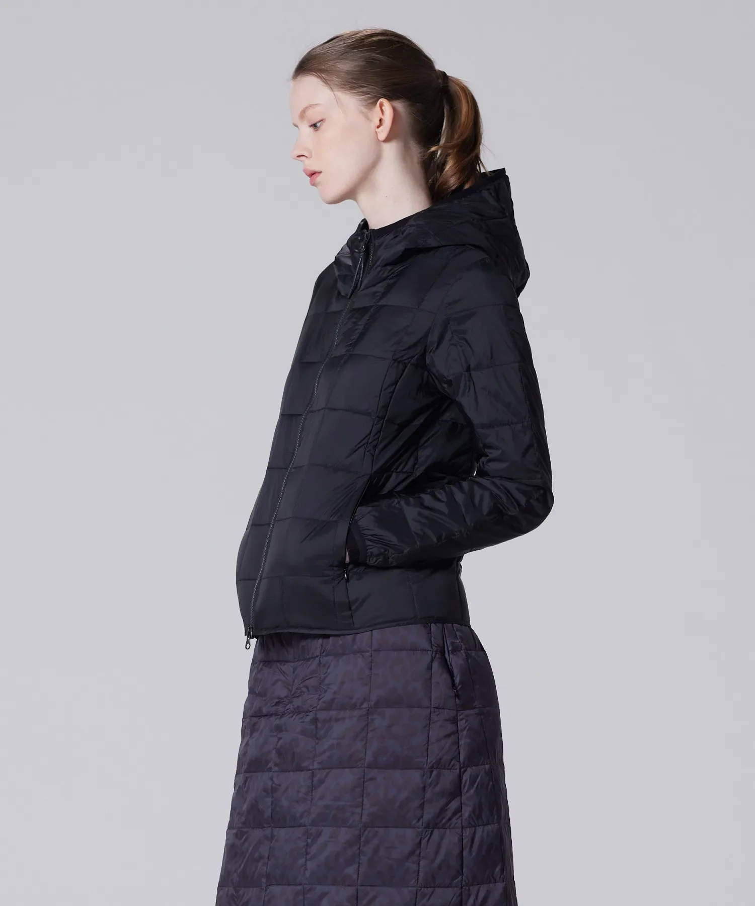 Unisex Basic Hood W-Zip Down Jacket - Image 11