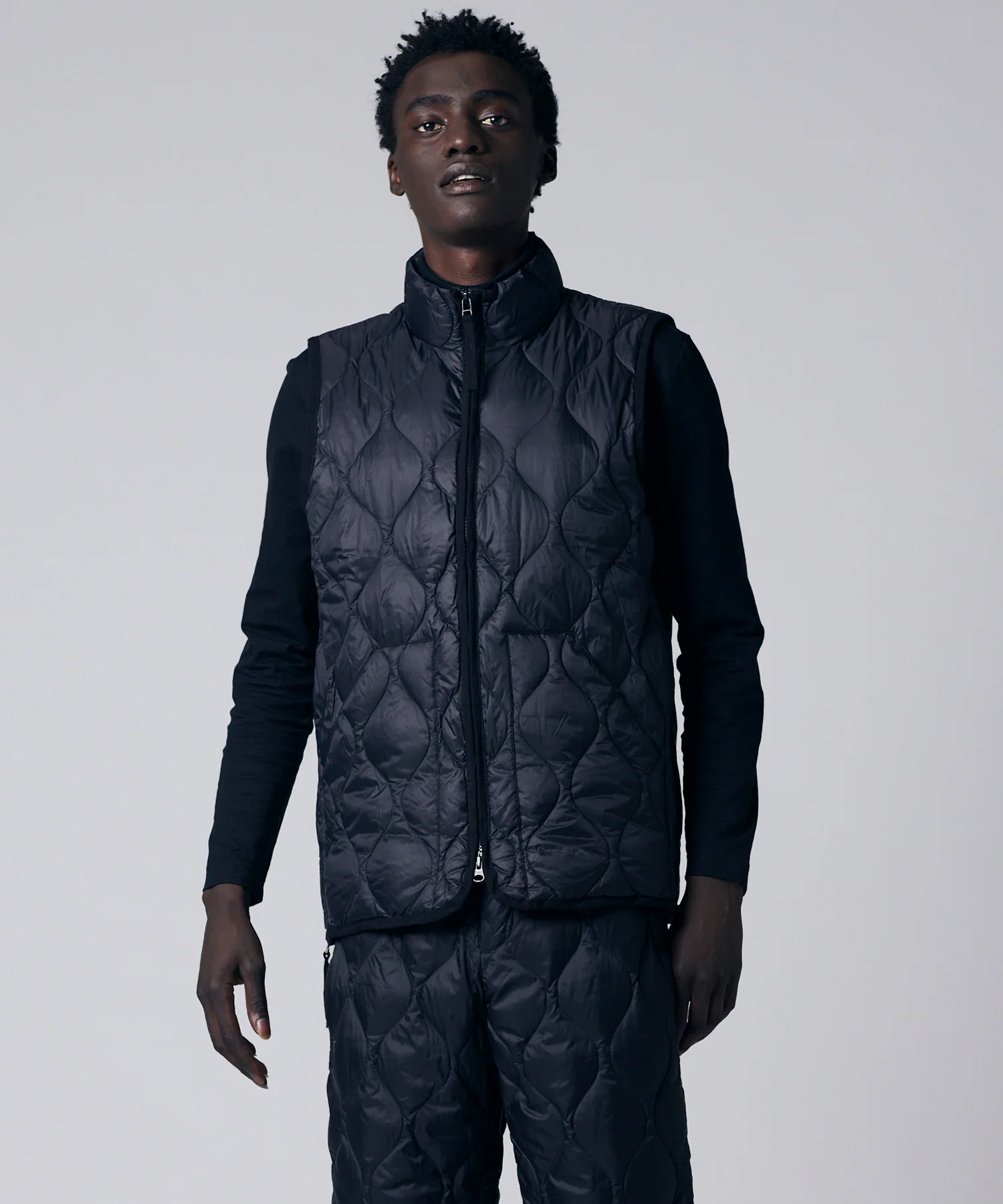 Unisex Military Hi-Neck W-Zip Down Vest (Soft Shell) - Image 10