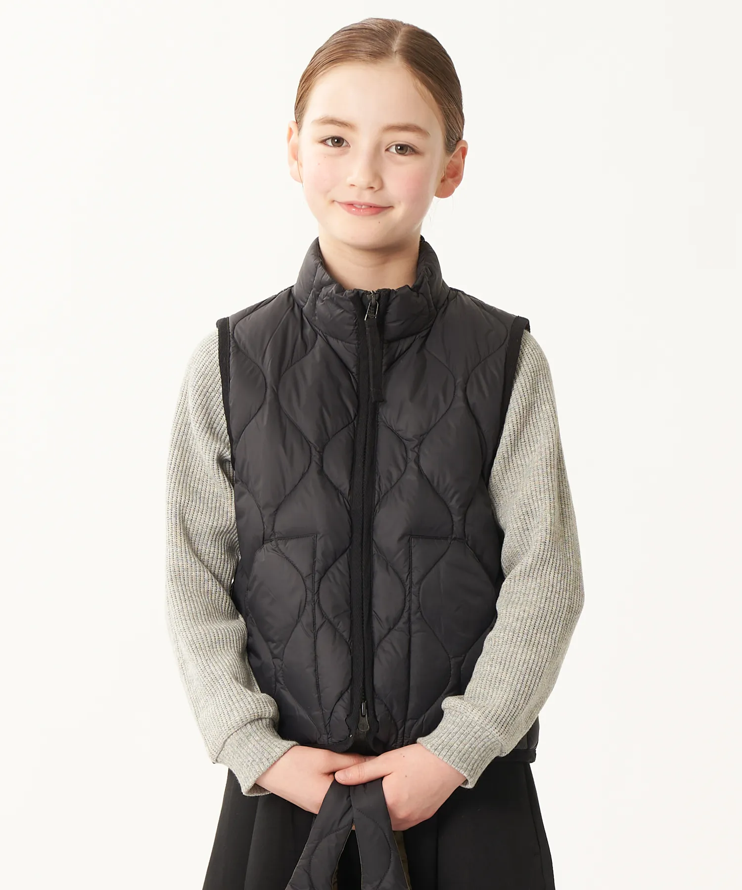 Kids Military Hi-Neck W-Zip Down Vest (Soft Shell) - Image 11