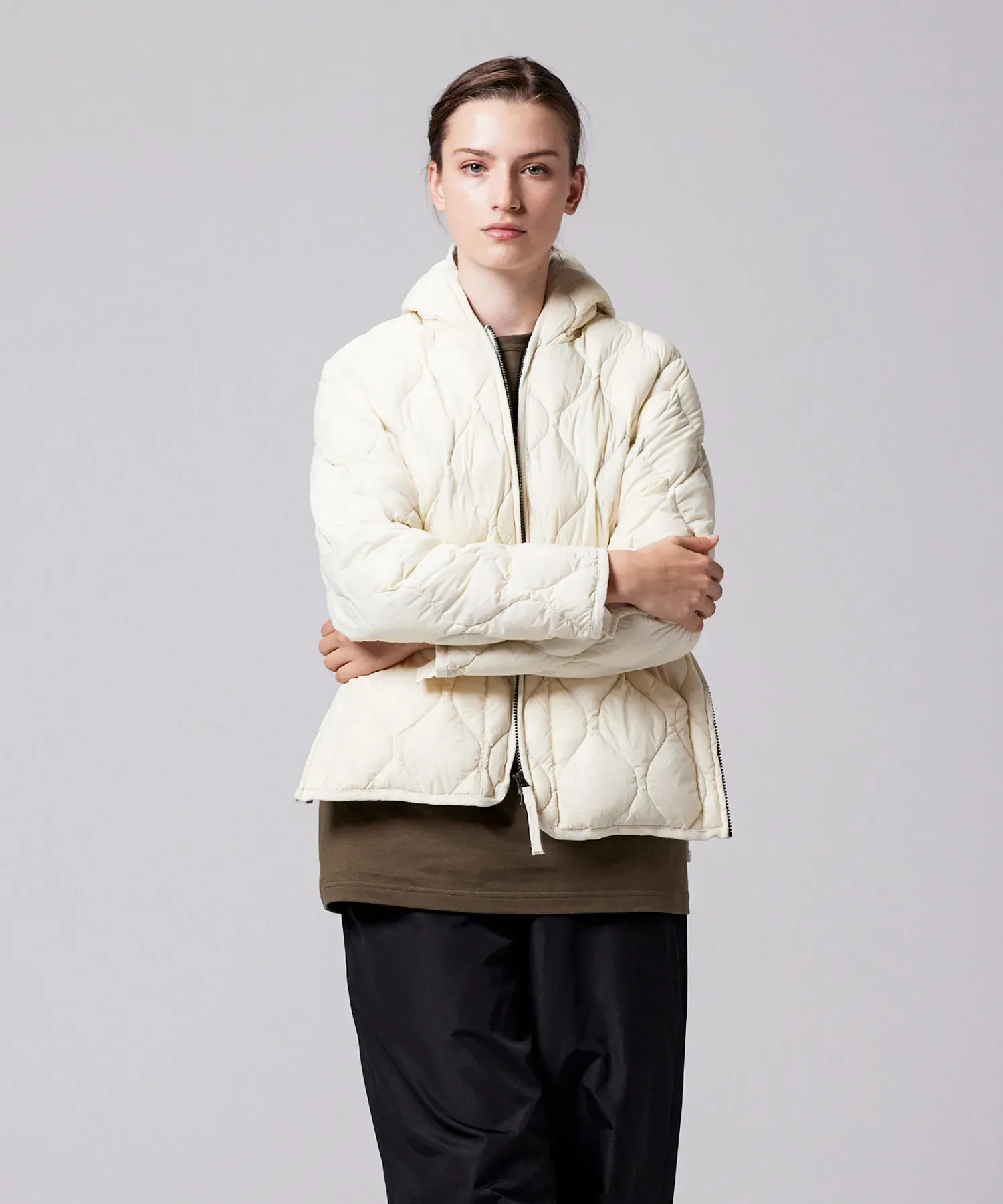 Unisex Military Hood W-Zip Down Jacket (Soft Shell) - Image 11