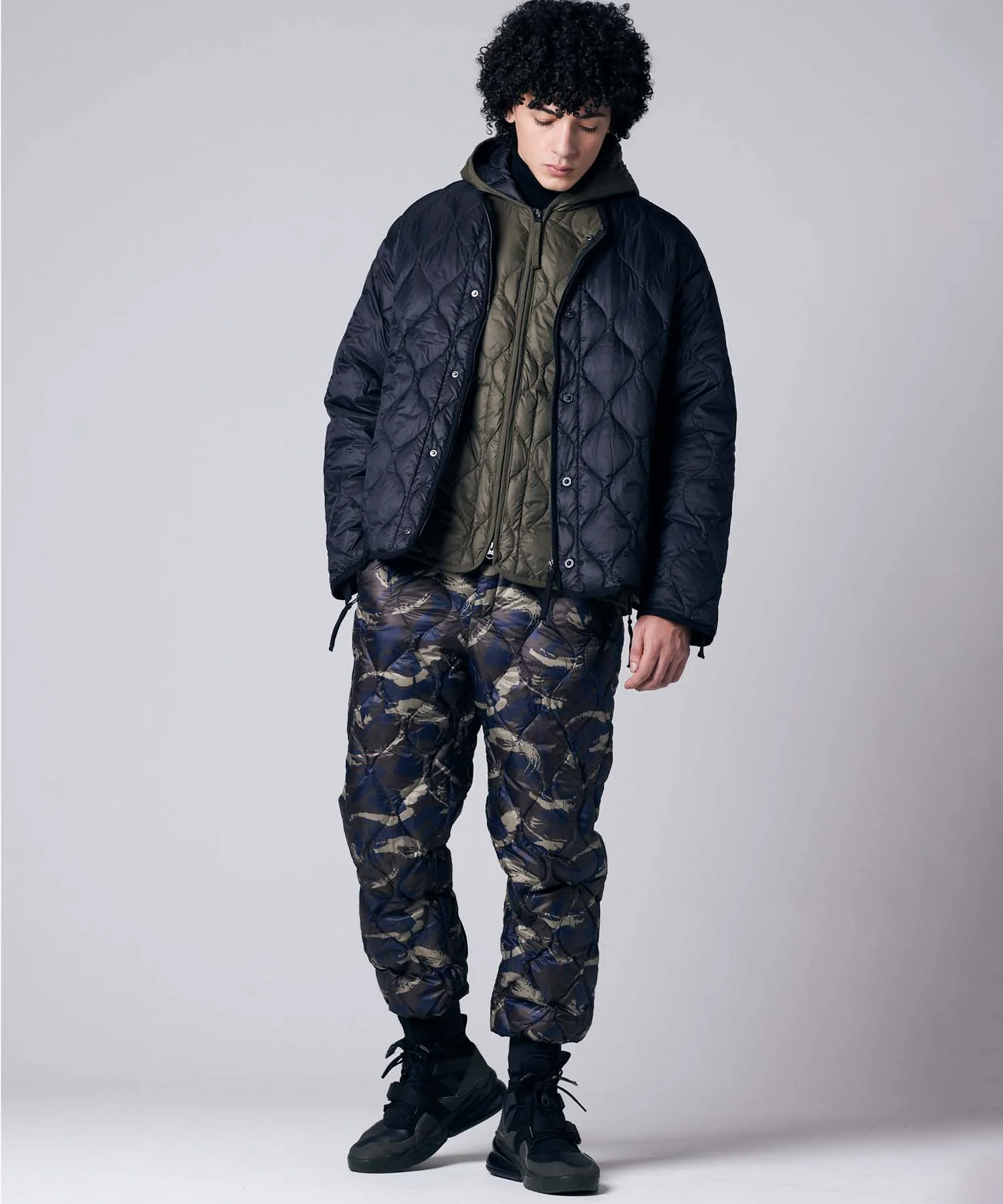 Unisex Military Hood W-Zip Down Jacket (Soft Shell) - Image 15