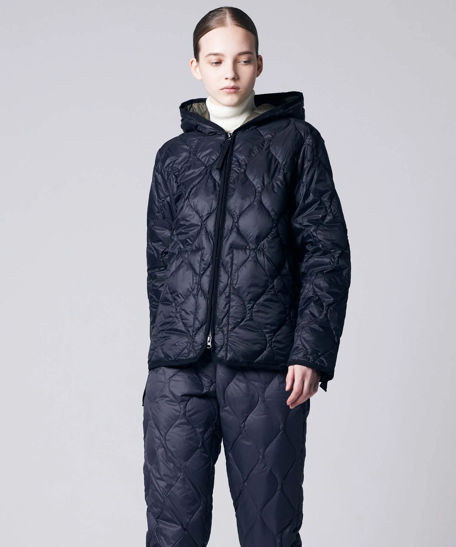 Unisex Military Hood W-Zip Down Jacket (Soft Shell) - Image 19