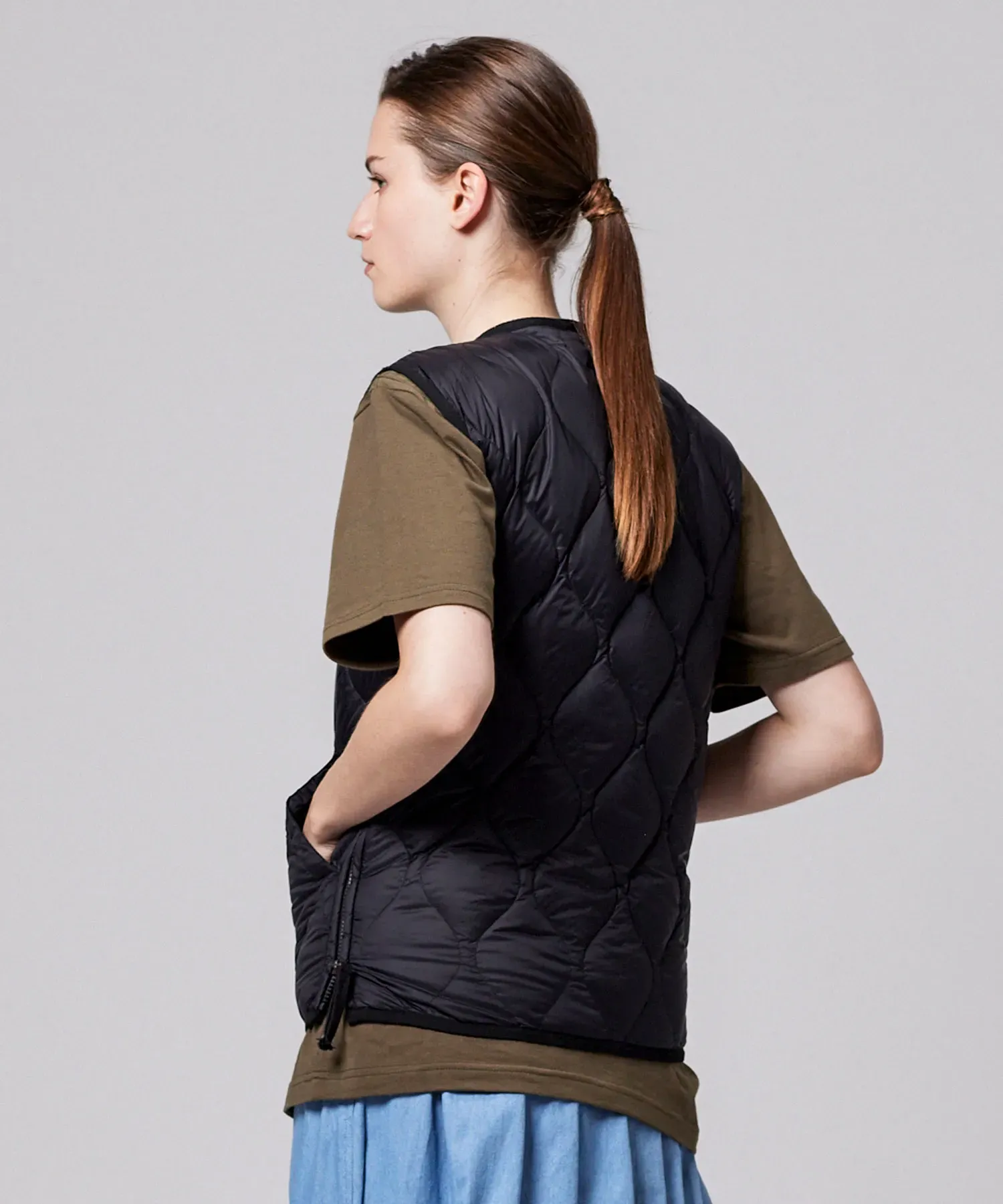 Unisex Military V-Neck W-Zip Down Vest (Soft Shell) - Image 10