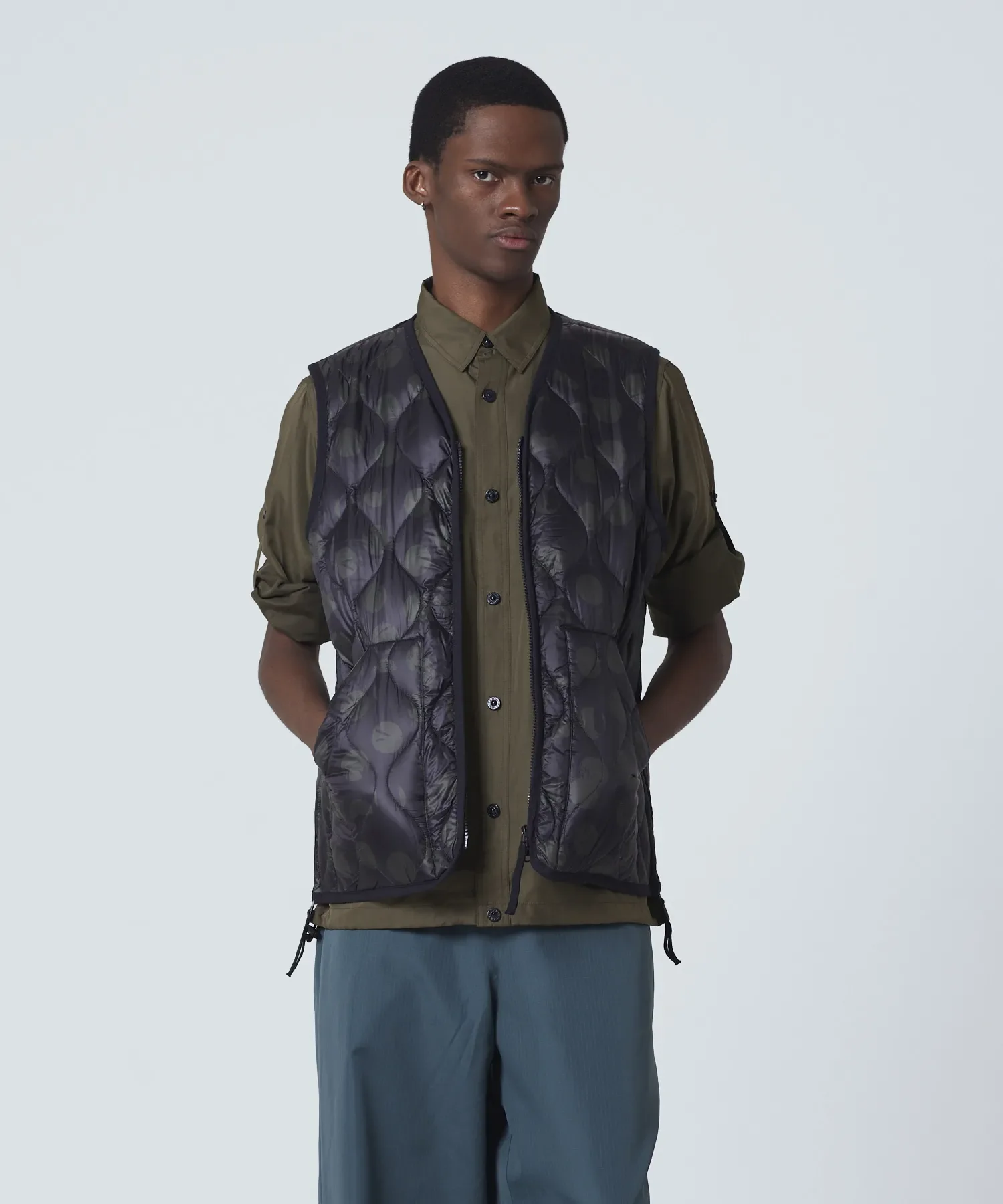 Unisex Military V-Neck W-Zip Down Vest (Soft Shell) - Image 14