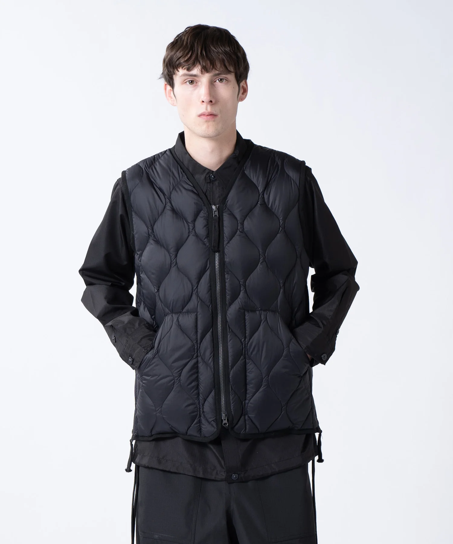 Unisex Military V-Neck W-Zip Down Vest (Soft Shell) - Image 16