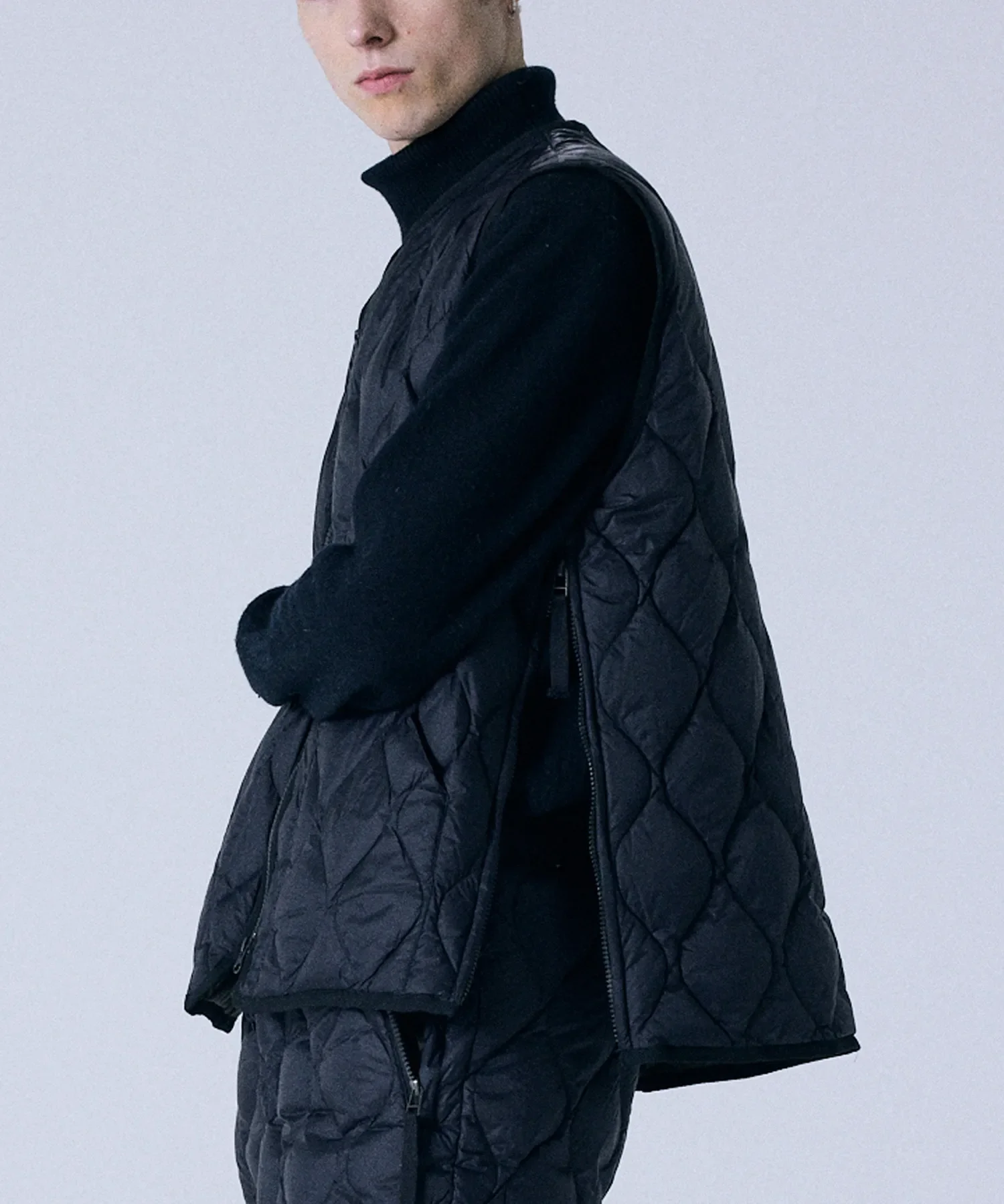 Unisex Military V-Neck W-Zip Down Vest (Soft Shell) - Image 17