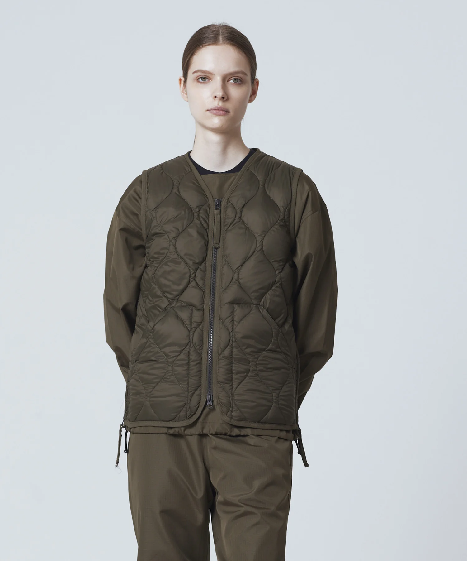 Unisex Military V-Neck W-Zip Down Vest (Soft Shell) - Image 19