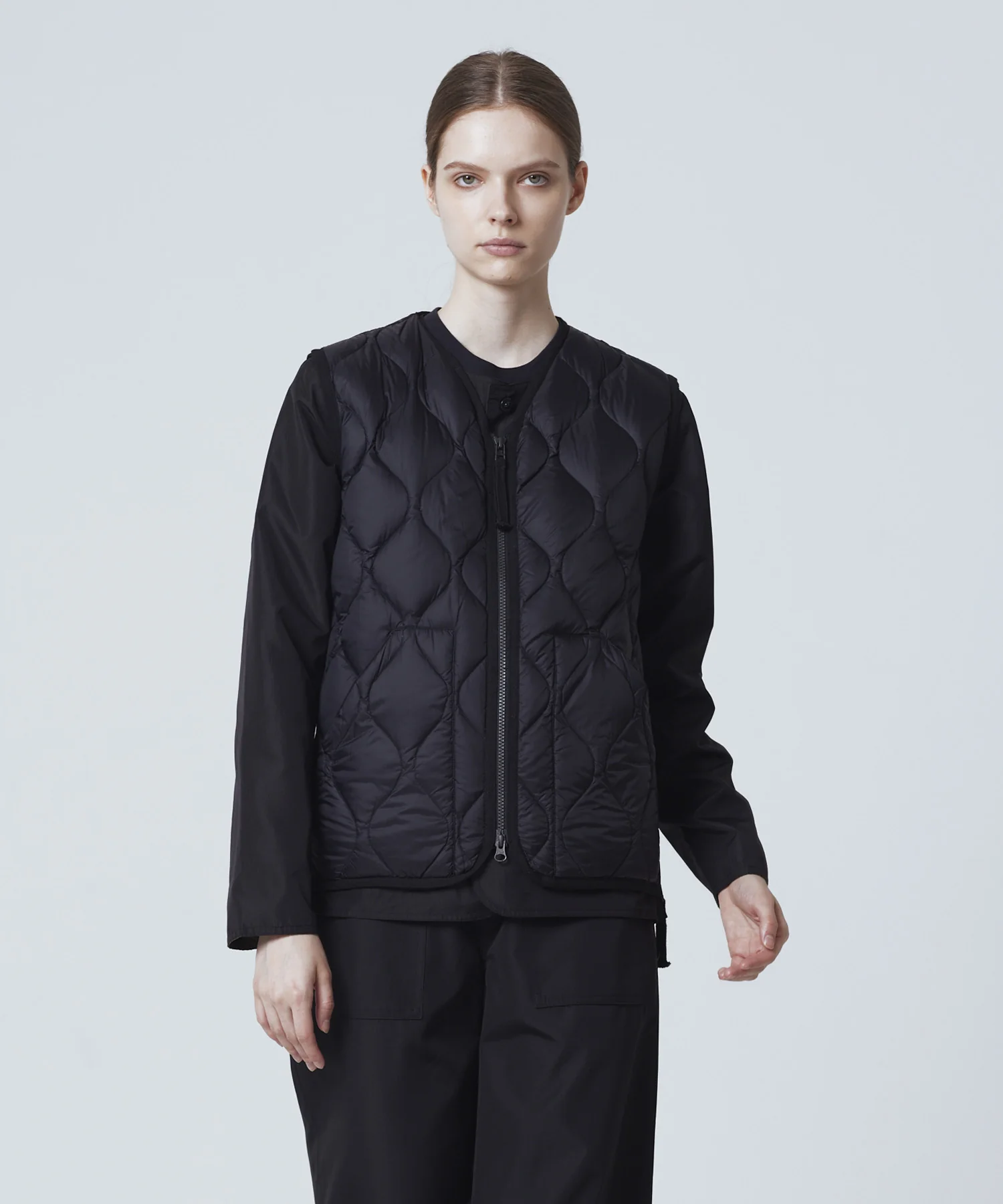 Unisex Military V-Neck W-Zip Down Vest (Soft Shell) - Image 21