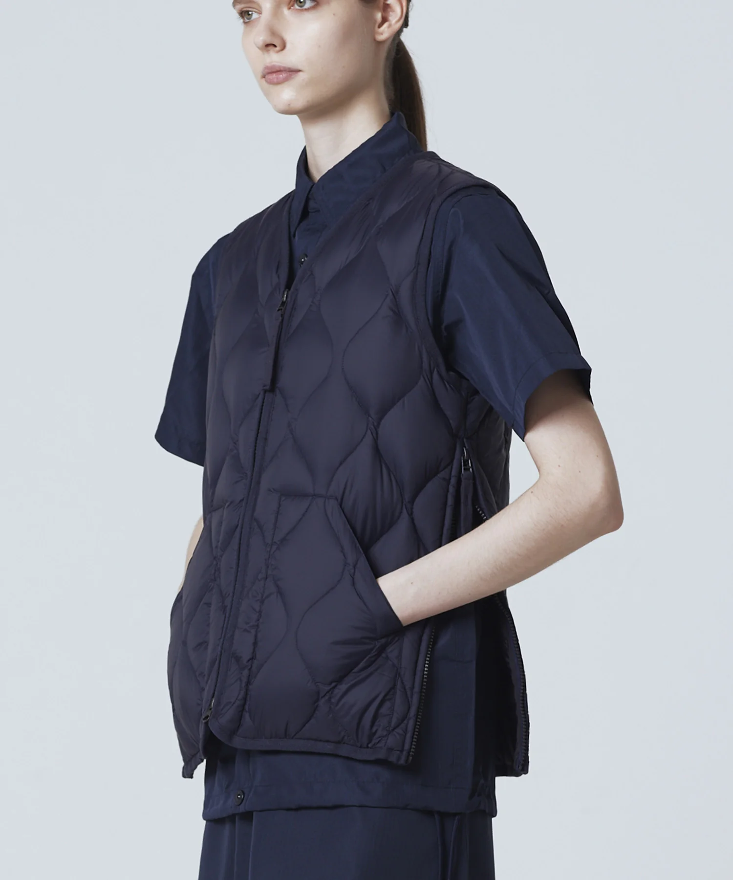 Unisex Military V-Neck W-Zip Down Vest (Soft Shell) - Image 22