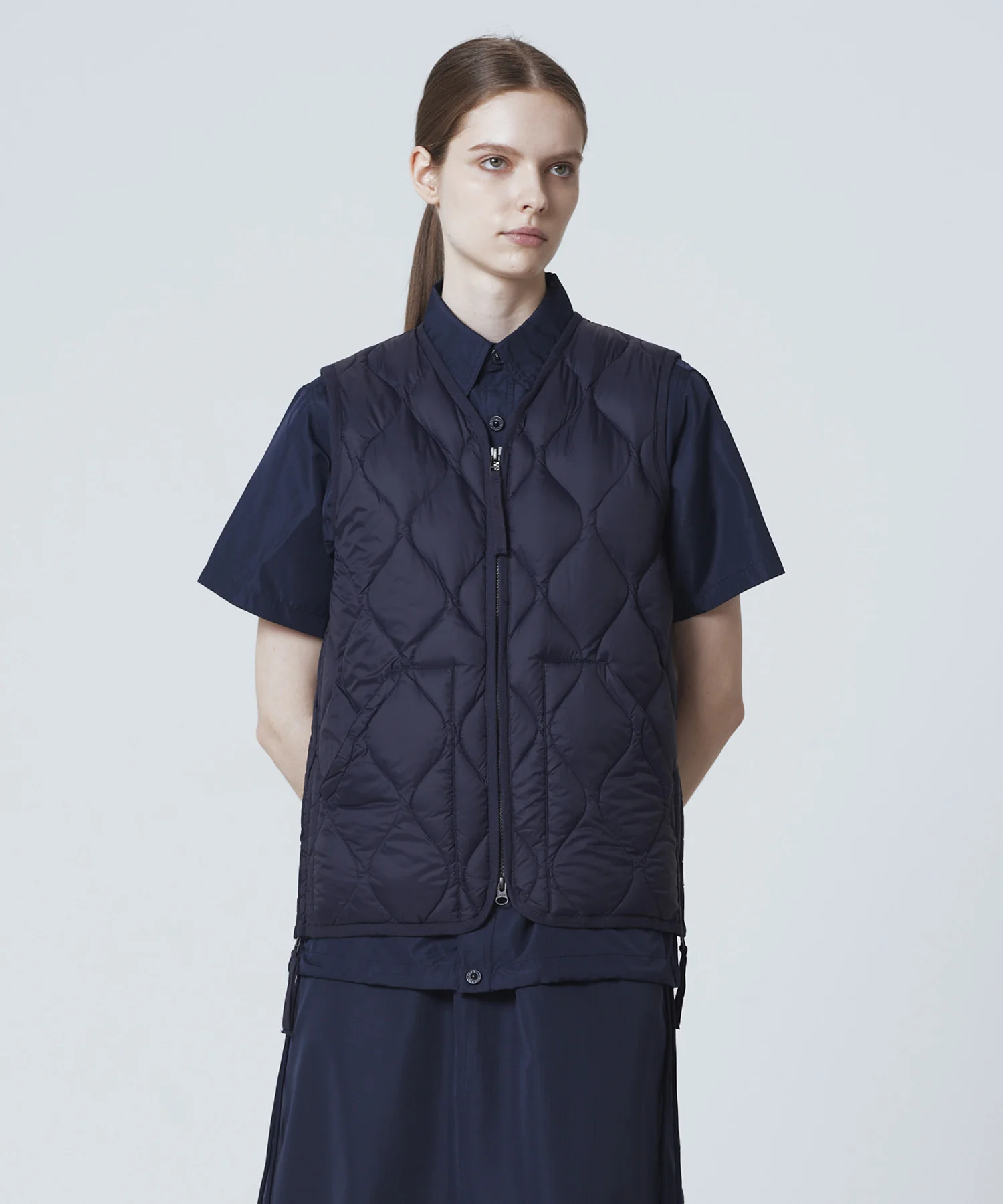 Unisex Military V-Neck W-Zip Down Vest (Soft Shell) - Image 24