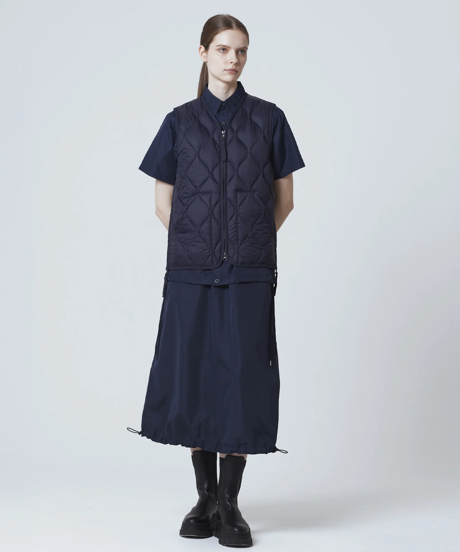 Unisex Military V-Neck W-Zip Down Vest (Soft Shell) - Image 25