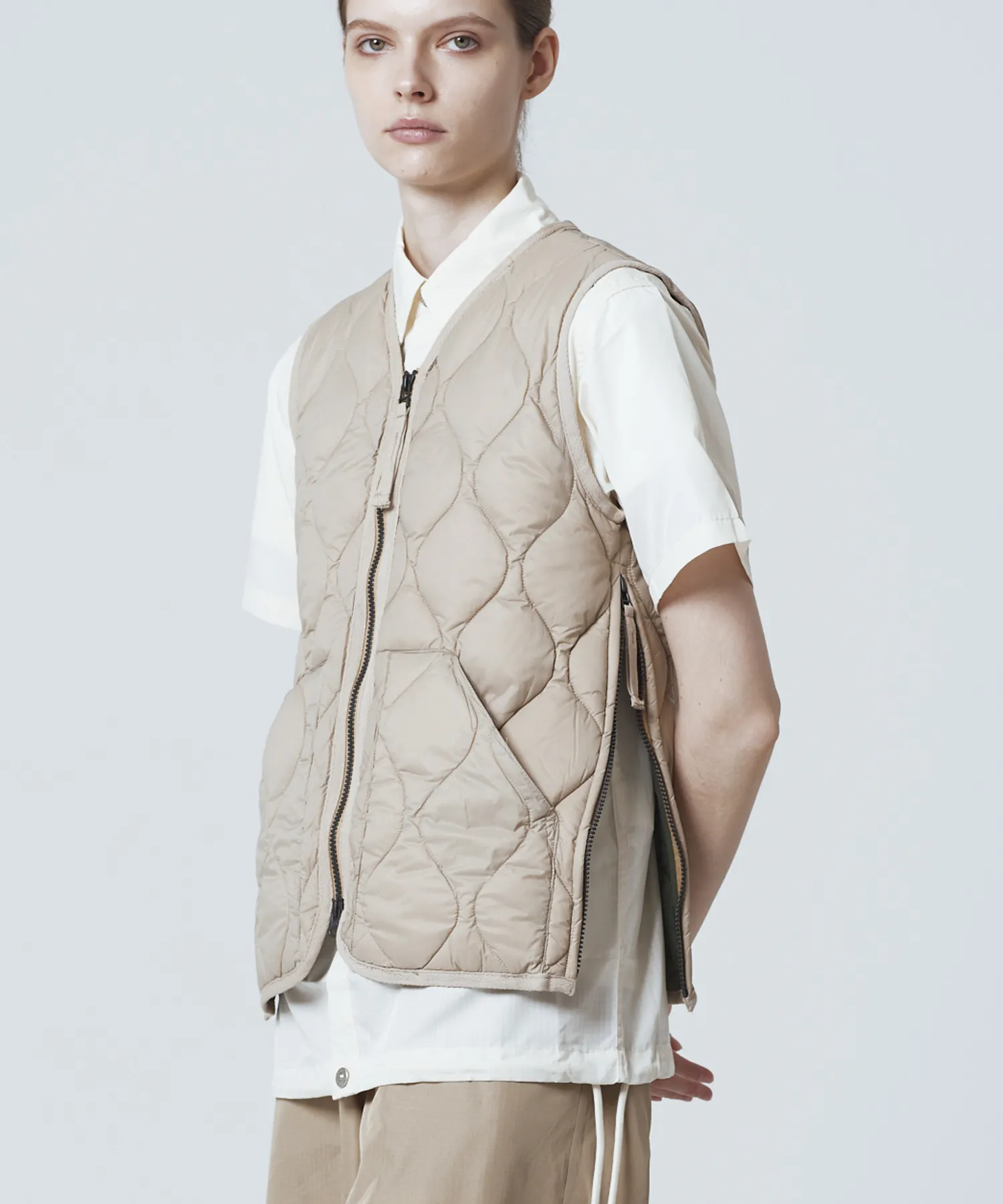 Unisex Military V-Neck W-Zip Down Vest (Soft Shell) - Image 27