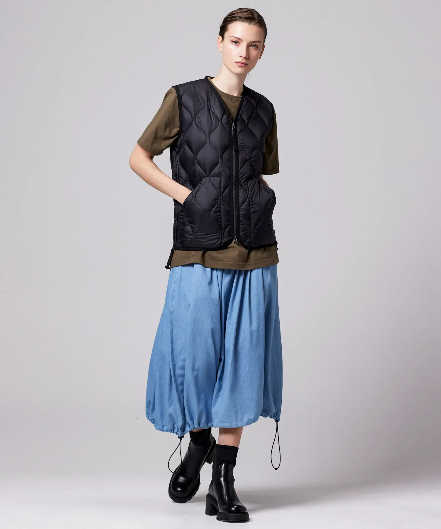 Unisex Military V-Neck W-Zip Down Vest (Soft Shell) - Image 9